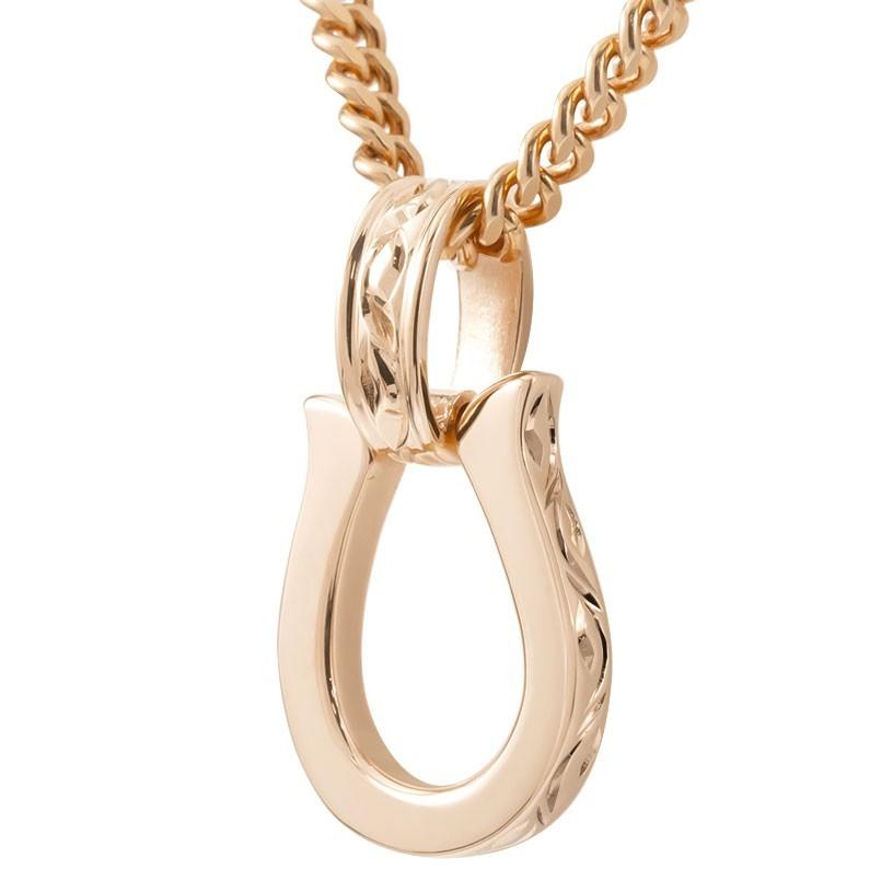 ハワイアンジュエリー ネックレス トップ メンズ 喜平 馬蹄 ピンク