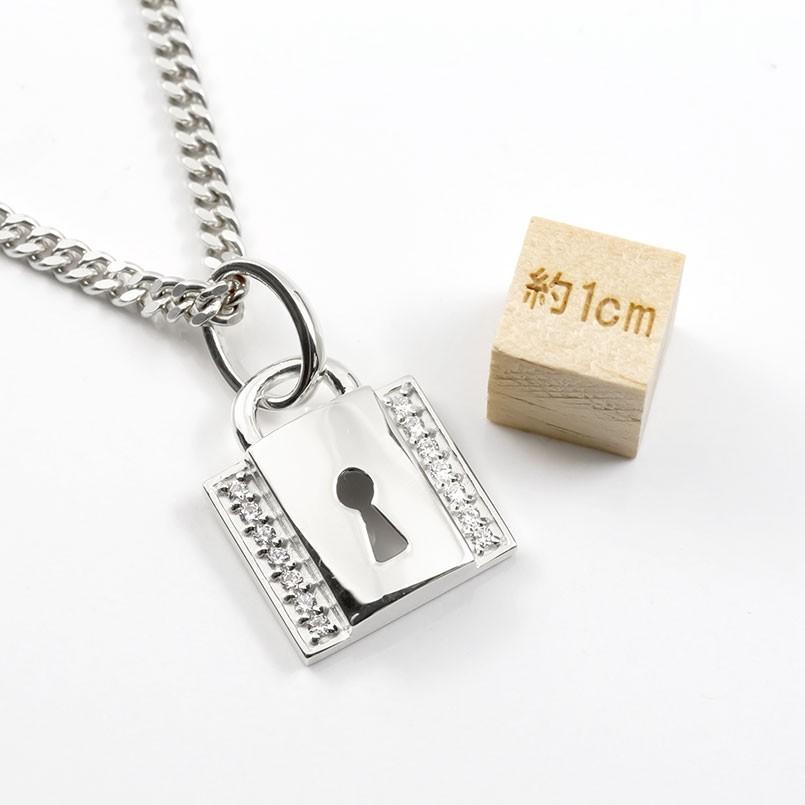 プラチナ ペンダントトップ メンズ 喜平用 ダイヤモンド 南京錠 鍵