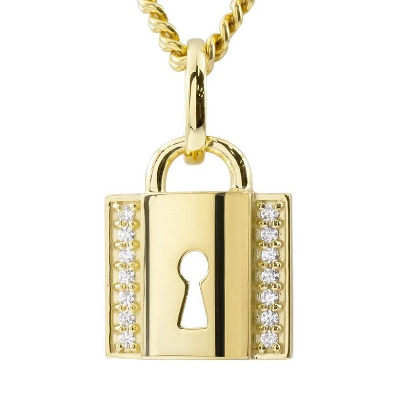 ネックレス ダイヤモンド トップ メンズ 喜平 ゴールド 10k イエロー