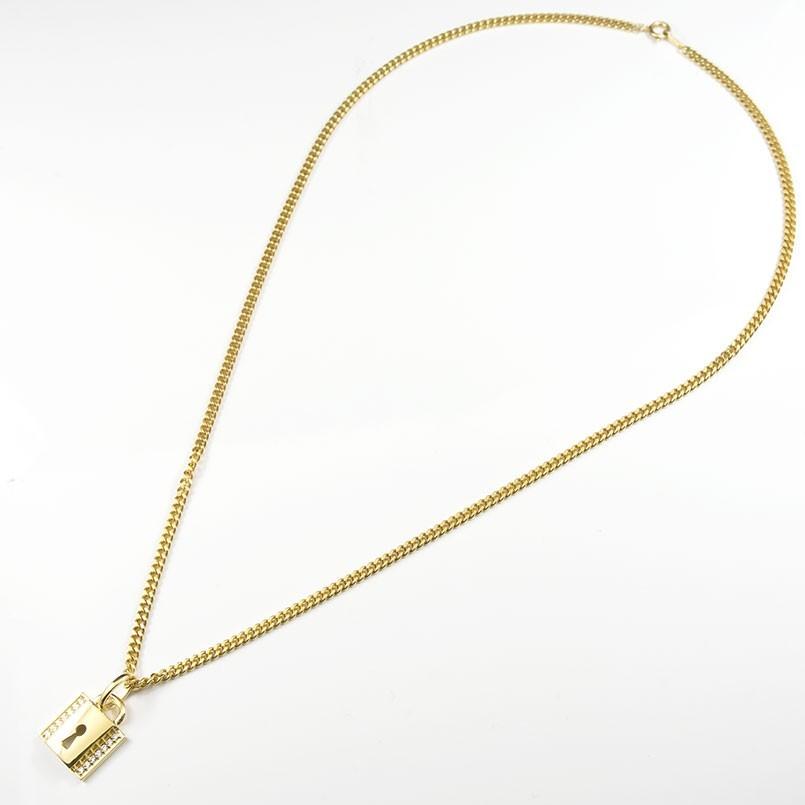 ネックレス ダイヤモンド トップ メンズ 喜平 ゴールド 10k イエロー