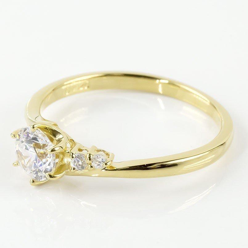 リング ゴールド 婚約指輪 ダイヤ 安い 18金ダイヤモンド 一粒 鑑定書