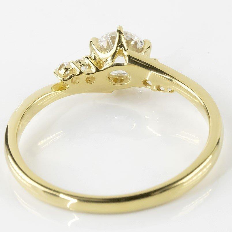 リング ゴールド 婚約指輪 ダイヤ 安い 18金ダイヤモンド 一粒 鑑定書