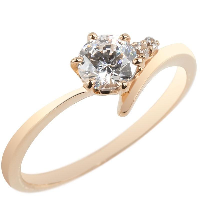 婚約指輪 ダイヤ 安い ピンクゴールドk18 エンゲージリング 指輪 セール ゴールド 18金 ダイヤモンド 鑑定書付き SI 送料無料 リング 18k  0.57ct 一粒 SALE 通販