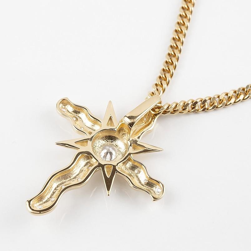 ネックレス ダイヤモンド メンズ トップ 喜平 太陽 クロス ペンダント  