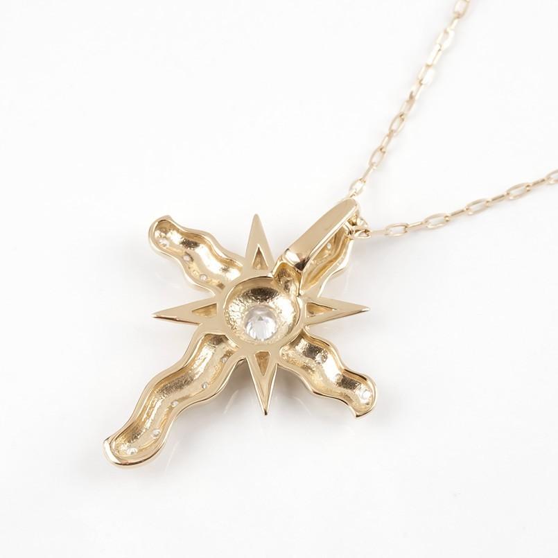売り切れ必至 18金 ネックレス メンズ ダイヤモンド 太陽 クロス ペンダント ゴールド 18k ピンクゴールドk18 十字架 グリームカットチェーン 数量限定 Kslcity Com My