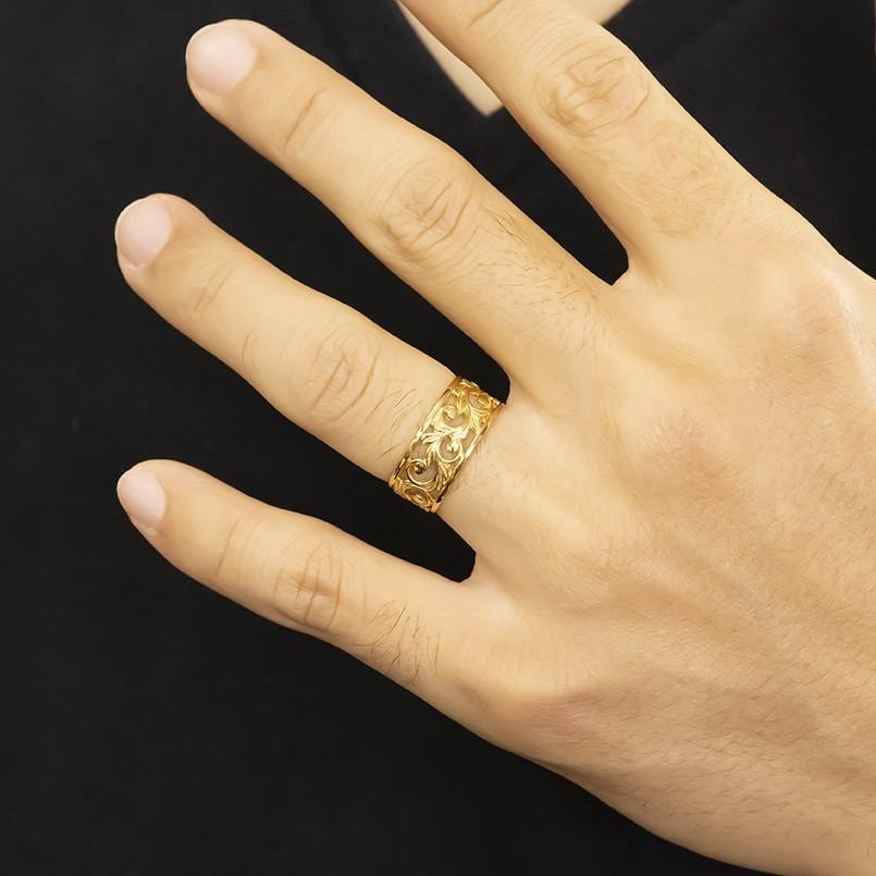 ゴールド リング メンズ ハワイアンジュエリー 指輪 イエローゴールドk10 透かし 幅広 ピンキーリング 地金 シンプル 男性 送料無料 父の日 人気 tp100yim ジュエリー工房アトラス夢 通販 Yahoo ショッピング