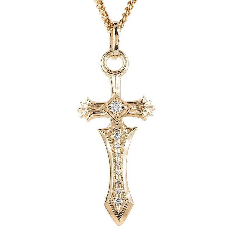 喜平 トップ 18金 ネックレス ダイヤモンド メンズ 剣 ダガー ソード