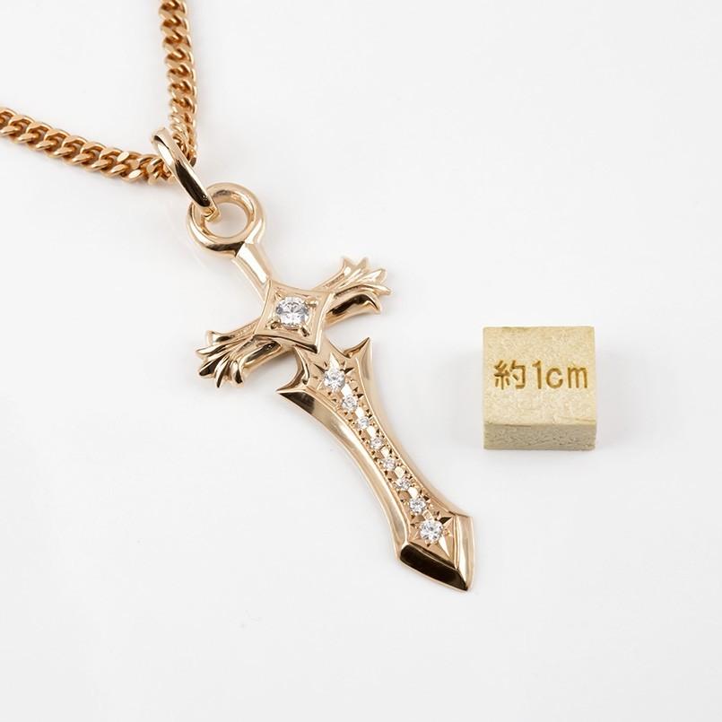 喜平 トップ 18金 ネックレス ダイヤモンド メンズ 剣 ダガー ソード