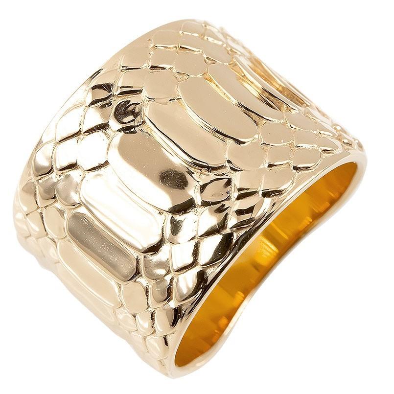 婚約指輪 安い 18金 リング ゴールド レディース 蛇 指輪 ピンクゴールドk18 幅広 ピンキーリング 地金 蛇腹 ヘビ シンプル 女性 送料無料 セール SALE