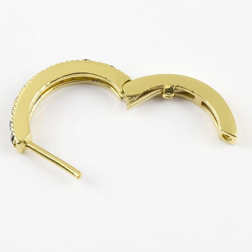 ゴールド フープピアス メンズ 片耳 ブラックダイヤモンド リング 中