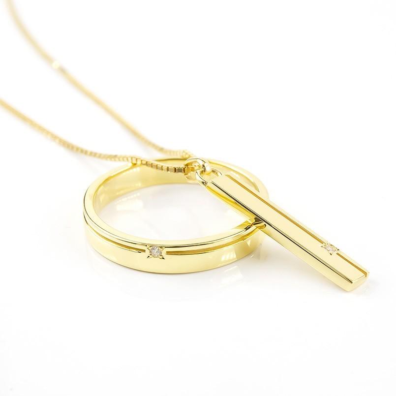 ジュエリー工房アトラス 18金 ネックレス トップ リング ダイヤモンド