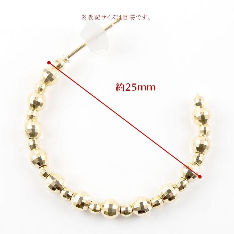 18金 フープピアス リング レディース ペア　ゴールド 18k イエローゴールドk18 ミラーボール ペア シンプル 女性 あすつく 送料無料 セール SALE｜atrusyume｜03