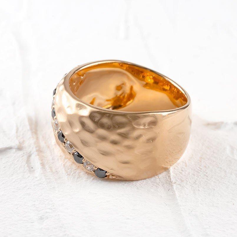 正規品 18金 リング メンズ ダイヤモンド ブラックダイヤモンド 幅広 指輪 槌目 槌打ち ロック仕上げ つや消し ピンクゴールドk18 ピンキーリング 送料無料 人気 【F3052820201】(106700円)