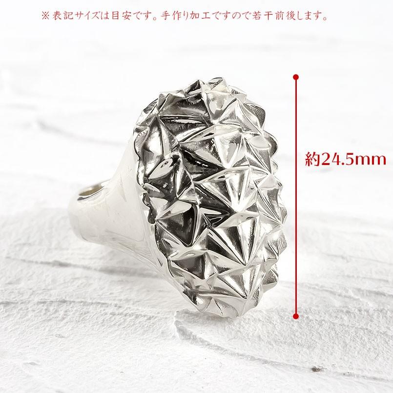 スターリングシルバー　ワニリング シルバー リング メンズ ワニガメ 甲羅 指輪 sv925 幅広 ピンキー