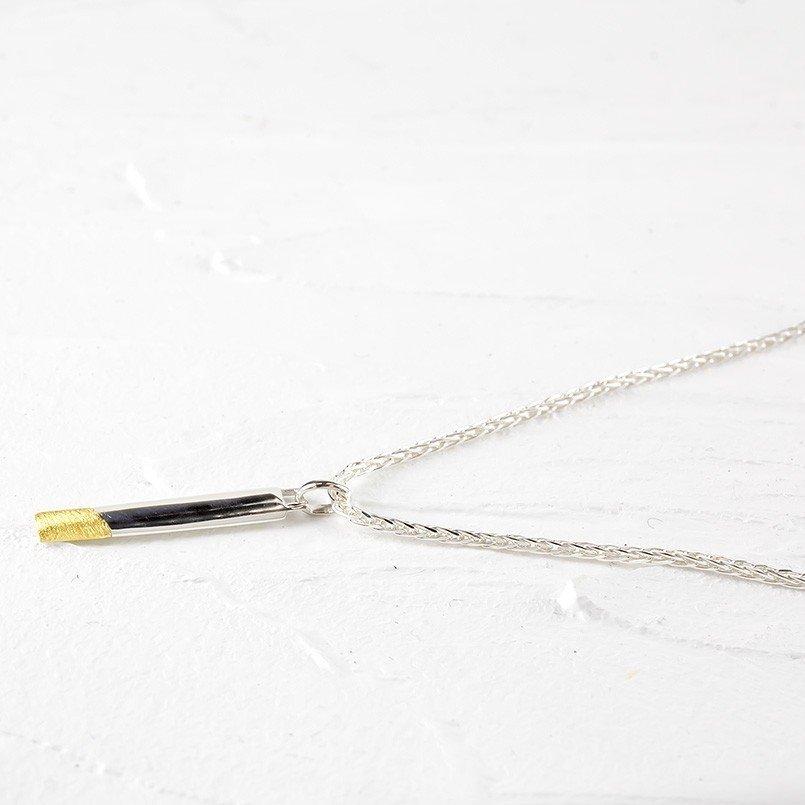 24金 ネックレス 純金 シルバー メンズ バー ペンダントトップ