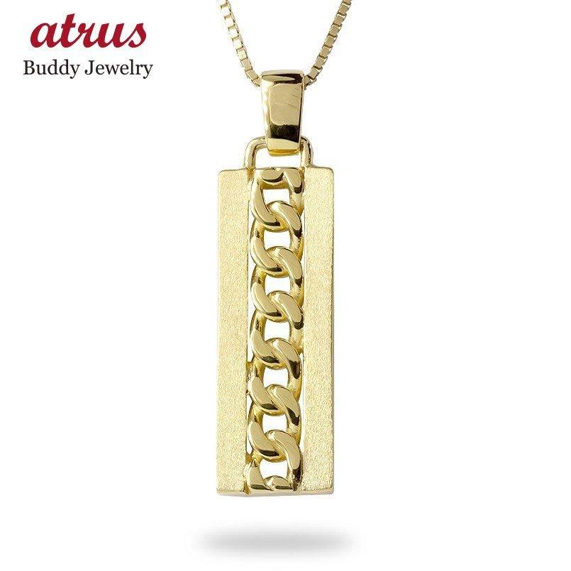 喜平 トップ 18金 ネックレス メンズ プレート ペンダント 18k