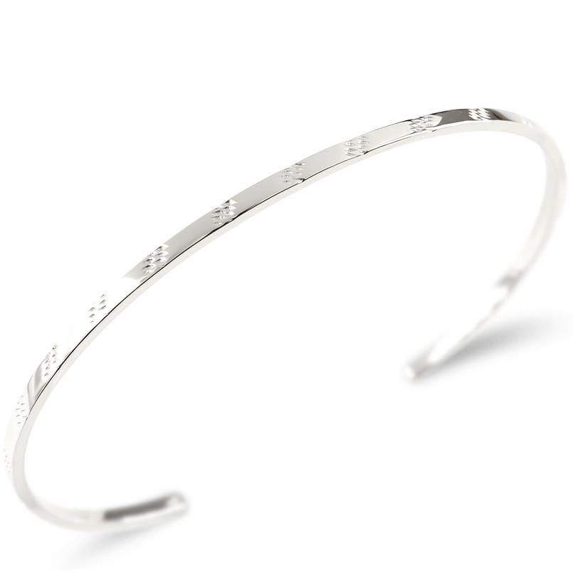 バングル プラチナ ブレスレット メンズ pt900 シンプル カット 繊細