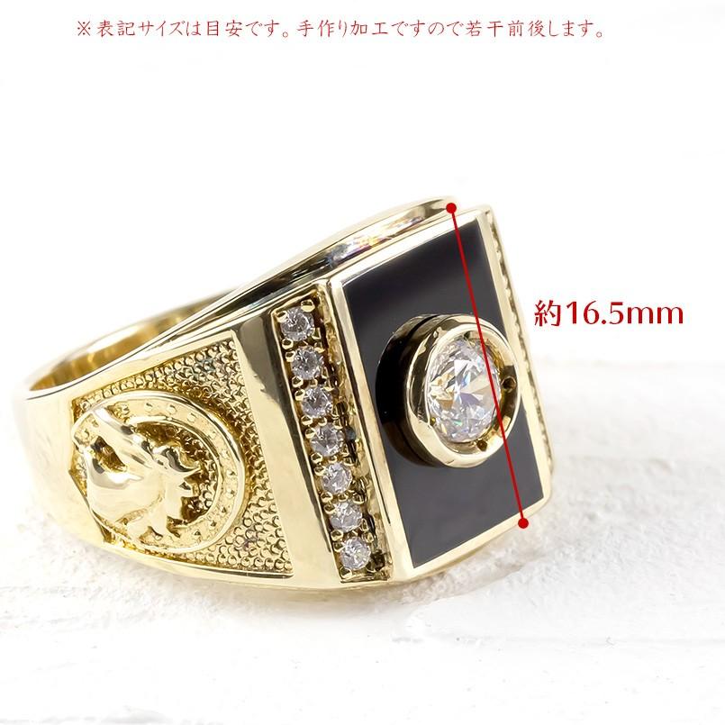 リング 指輪 印台 カレッジリング シルバー メンズ オニキス