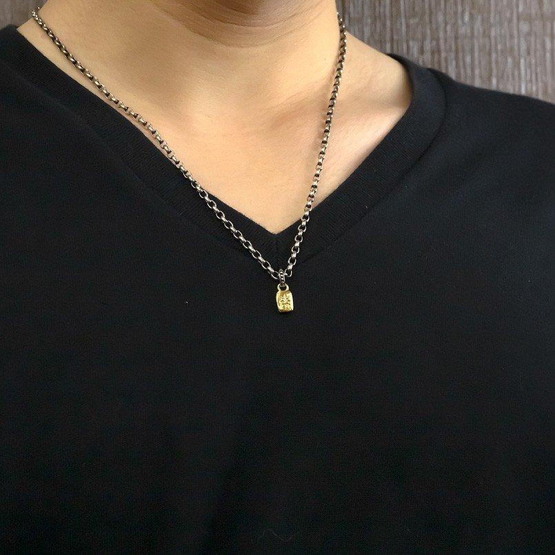 24金 ネックレス 純金 メンズ 一粒 シルバー 24k ペンダントトップ