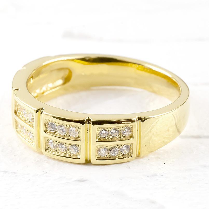 公式 グッズ 18金 リング ダイヤモンド メンズ 指輪 ゴールド 18k イエローゴールドk18 ピンキーリング リング 幅広 レンガ調 ブリック 送料無料 人気 セール SALE 【EIM1629009741】(56936円)