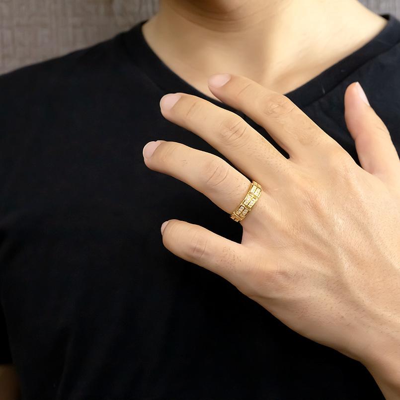 公式 グッズ 18金 リング ダイヤモンド メンズ 指輪 ゴールド 18k イエローゴールドk18 ピンキーリング リング 幅広 レンガ調 ブリック 送料無料 人気 セール SALE 【EIM1629009741】(56936円)