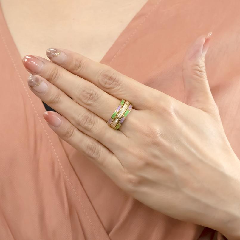 ⭐️完成品⭐️ 18金 リング ダイヤモンド エポキシ樹脂 指輪 ゴールド 18k イエローゴールドk18 婚約指輪 ダイヤ 安い エンゲージリング 幅広 送料無料 セール SALE 【AA2502907666】(87480円)