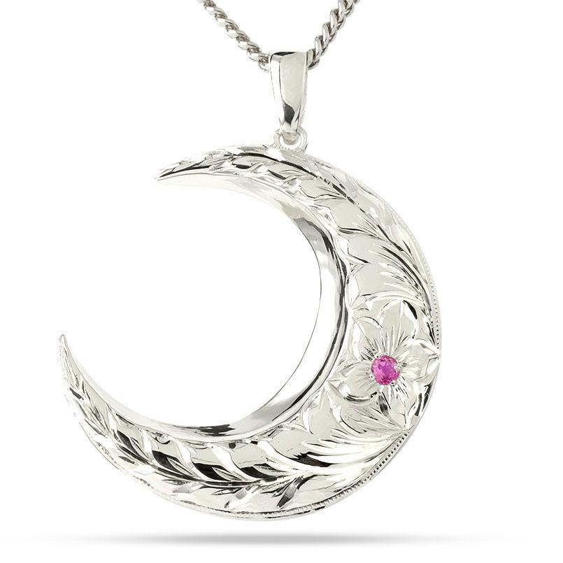 プラチナ ネックレス メンズ ハワイアンジュエリー トップ 喜平用 ルビー 三日月 ペンダントトップ Pt900 プルメリア チェーン キヘイ 月 男性 送料無料 rpcmba ジュエリー工房アトラス夢 通販 Yahoo ショッピング