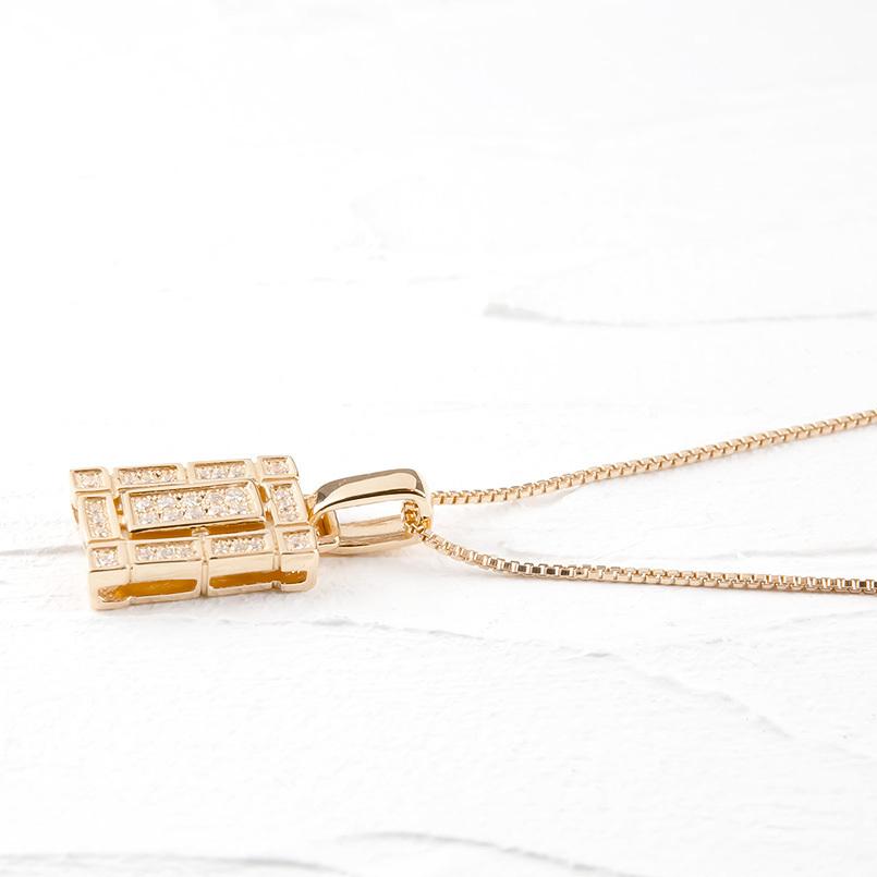 ネックレス ダイヤモンド 18金 トップ メンズ ゴールド 18k ピンク