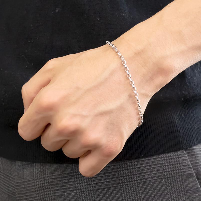 18金 ブレスレット メンズ ゴールド 18k ホワイトゴールドk18 カット 地金 チェーンブレスレット 男性 シンプル 送料無料 父の日 人気 mro103wbm103 ジュエリー工房アトラス夢 通販 Yahoo ショッピング