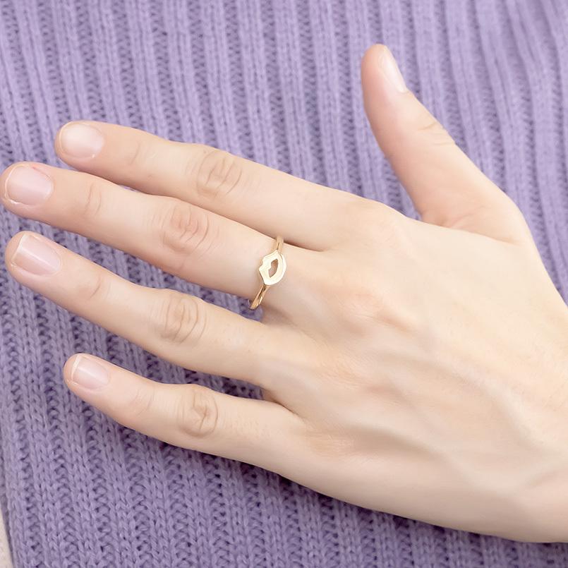 ジュエリー工房アトラス 18金 リング 指輪 リップ 印台 ゴールド 18k