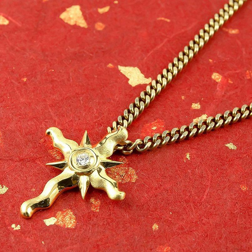 24金 ネックレス 純金 メンズ 太陽 クロス 十字架 24K ペンダント 