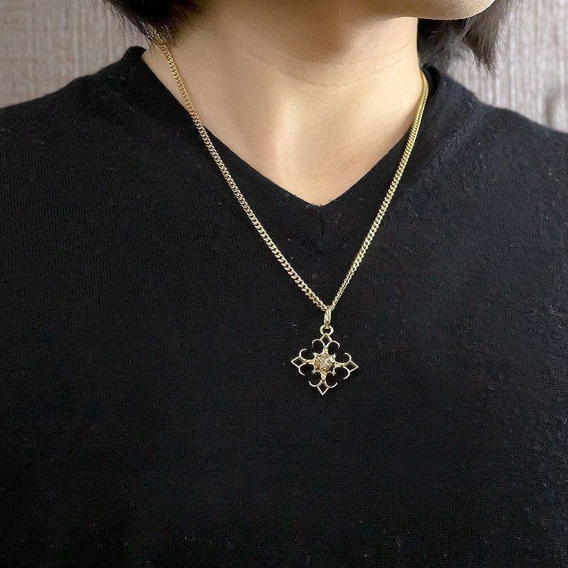 2026年 ゴールド ネックレス トップ メンズ 喜平 ブラウンダイヤモンド 1ct 一粒 クロス イエローゴールドk10 キヘイチェーン 十字架 【UO2474291558】(86480円)