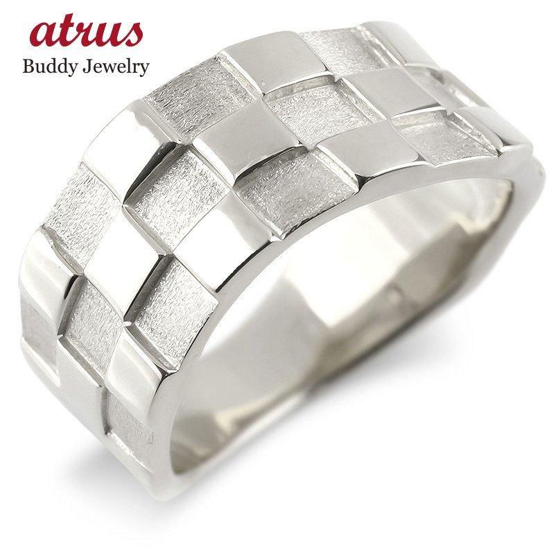 Pt900 プラチナ　リング　10号　SCARABE製 ジュエリー工房アトラス プラチナ リング チェッカーフラッグパターン