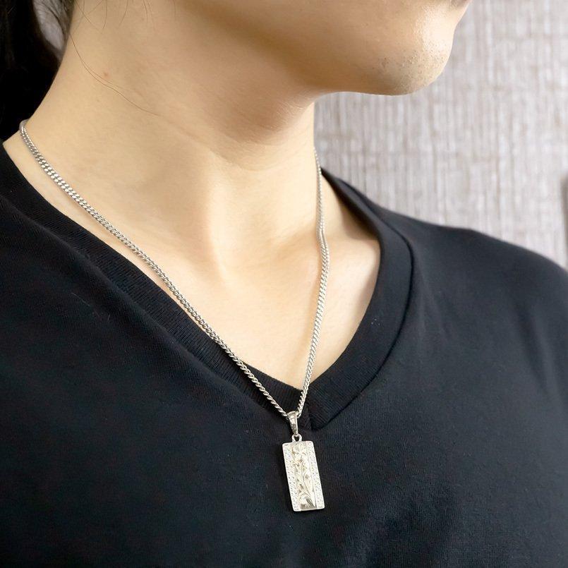 シルバー ネックレス トップ メンズ 喜平 キュービックジルコニア