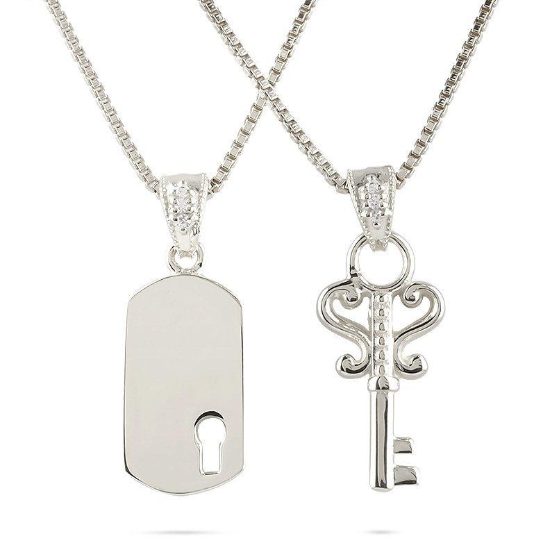 ジュエリー工房アトラス シルバー ネックレス メンズ ペア 鍵 鍵穴