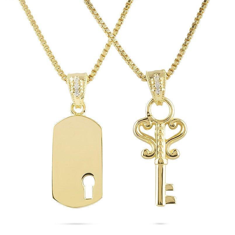 ジュエリー工房アトラス ゴールド ネックレス メンズ ペア 鍵 鍵穴