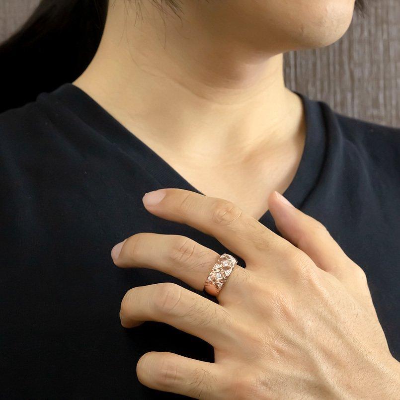 《送料込》 ゴールド リング ダイヤモンド メンズ 指輪 10k ピンクゴールドk10 10金 ピンキーリング リング 幅広 ダイヤ 男性 送料無料 人気 セール SALE 【RIZ2904599757】(101520円)