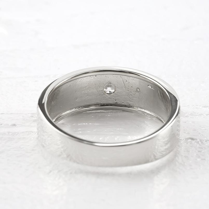 シルバー リング ダイヤモンド 0.1ct メンズ 指輪 sv925 ピンキーリング リング 幅広 ダイヤ 大粒 一粒 男性の画像