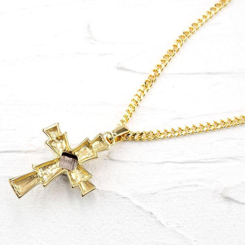 18金 ネックレス トップ メンズ 喜平用 ブラックダイヤモンド ダイヤモンド クロス ペンダント イエローゴールドk18 男性 ネックレス イエローゴールドk18 18金 ブラックダイヤモンド ダイヤモンド クロス ペンダント