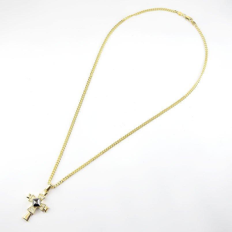 18金 ネックレス トップ メンズ 喜平用 ブラックダイヤモンド ダイヤモンド クロス ペンダント イエローゴールドk18 男性 ネックレス イエローゴールドk18 18金 ブラックダイヤモンド ダイヤモンド クロス ペンダント