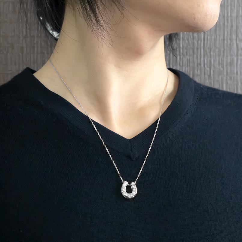 馬蹄型 ダイヤモンドpt900ネックレス トップ ジュエリー工房アトラス プラチナ ネックレス トップ メンズ 馬蹄