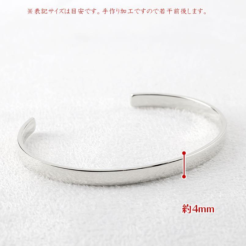 シルバー バングル レディース 4ミリ幅 ブレスレット sv925 鍛造 シンプル 地金 女性 送料無料 セール saleの画像