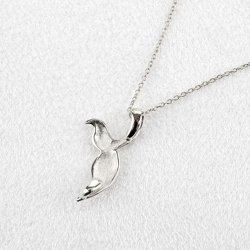プラチナ ネックレス トップ ホエールテール 2way ハワイアン レディース pt900 ペンダント 地金 チェーン 女性  シンプルの画像