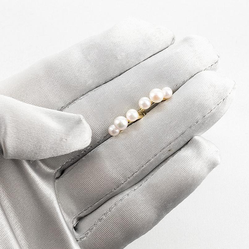 18金 ピアス ペア ベビーパール アコヤ真珠 フープピアス リング パール ゴールド イエローゴールドk18 18K フォーマルの画像