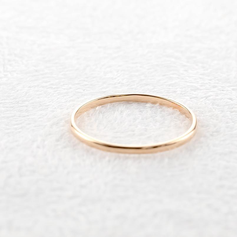 ゴールド リング レディース 10k 華奢 細い ピンキーリング 指輪 婚約指輪 ピンクゴールドk10 シンプル ストレートの画像