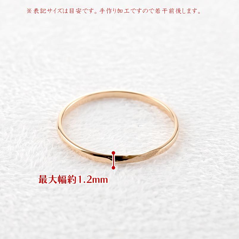 ゴールド リング レディース 10k 華奢 細い ピンキーリング 指輪 婚約指輪 ピンクゴールドk10 シンプル ストレートの画像