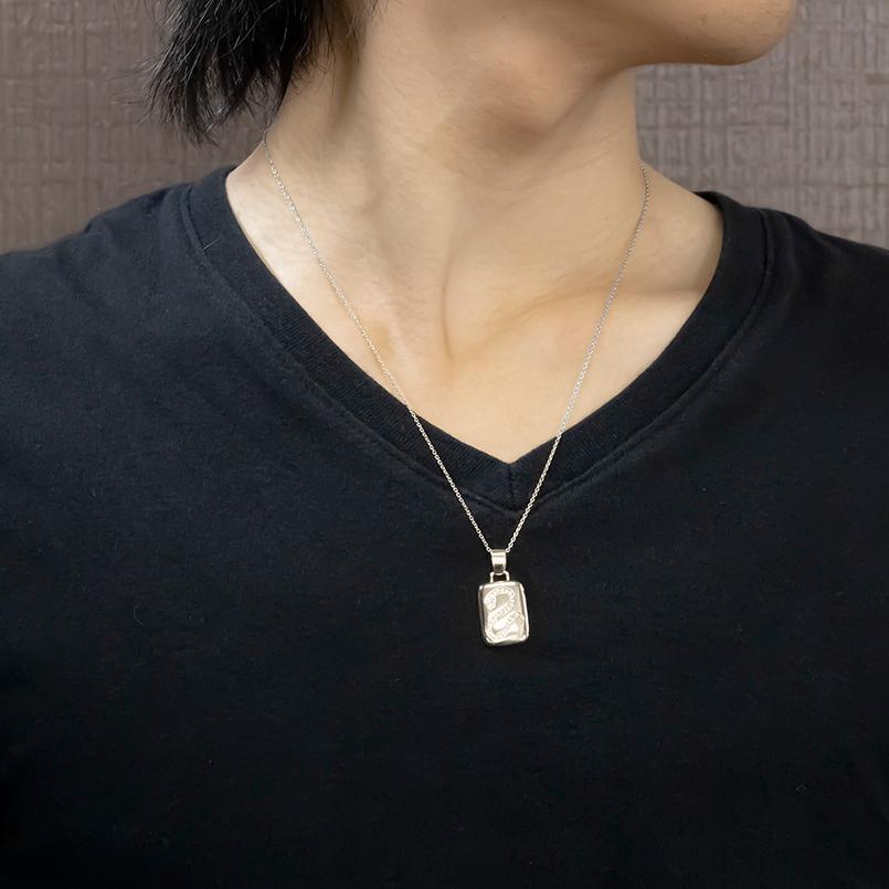 シルバー ネックレス 蛇 ダイヤモンド 0.16ct メンズ ペンダントトップ お守り sv925 へび ヘビ スネーク インゴット型 巳年_10