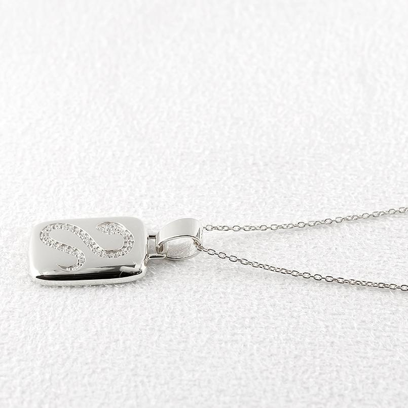シルバー ネックレス 蛇 ダイヤモンド 0.16ct メンズ ペンダントトップ お守り sv925 へび ヘビ スネーク インゴット型 巳年_1