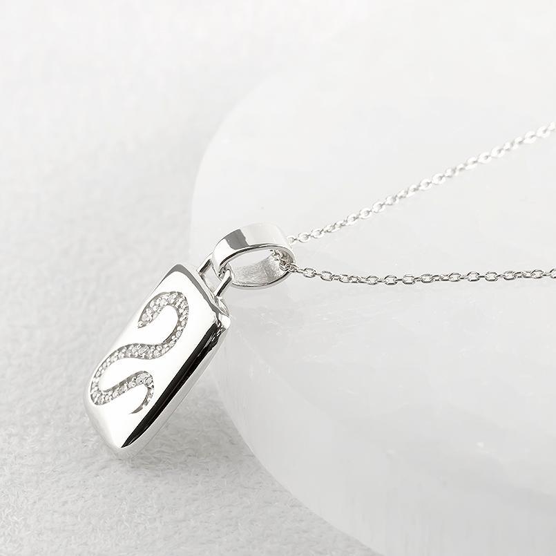 シルバー ネックレス 蛇 ダイヤモンド 0.16ct メンズ ペンダントトップ お守り sv925 へび ヘビ スネーク インゴット型 巳年_4