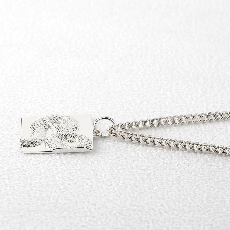 ジュエリー工房アトラス シルバー ネックレス 蛇 ダイヤモンド 0.005ct